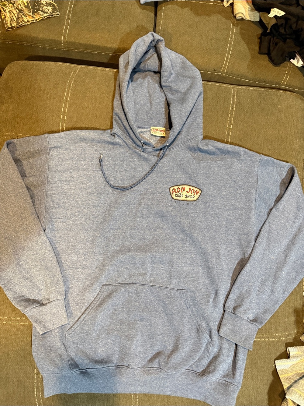 Ron Jon Men's Crewneck Hoodie in Heather Blue
